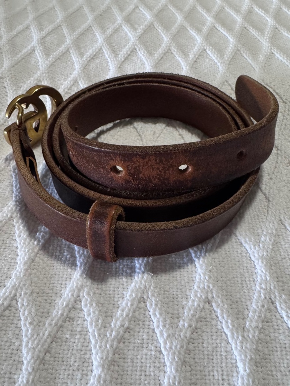 Authentic Gucci GG Marmont Skinny Belt with Dust Bag - Picture 2 of 4